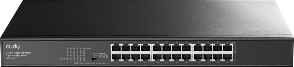 Коммутатор CUDY 24-Port Gigabit Rackmount Light Managed Switch 24-Port Gigabit Rackmount Light Managed Switch 24 Gigabit RJ45 Ports, 19-inch Rack-mountable Steel Case(Rack-Mount kits included), Powe