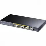 Коммутатор гигабитный 24-портовый CUDY GS1028PS2 <24-10/100/1000 BASE-T Gigabit ports, 19-inch, 2-1000 BASE-X SFP Slot, 24-port IEEE 802.3at PoE+ Injector, Supports PoE power up to 30W for each PoE