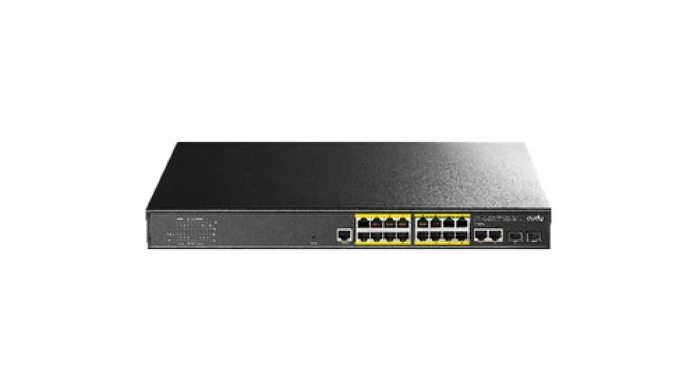 Коммутатор CUDY 16-Port Layer 2 Managed Gigabit PoE+ Switch with 2 Uplink Gigabit Ports and 2 Gigabit SFP Slots 200 Layer 2 Managed 18 Ports 10/100/1000M PoE Switch,1-16 Port support POE(802.3at/af)