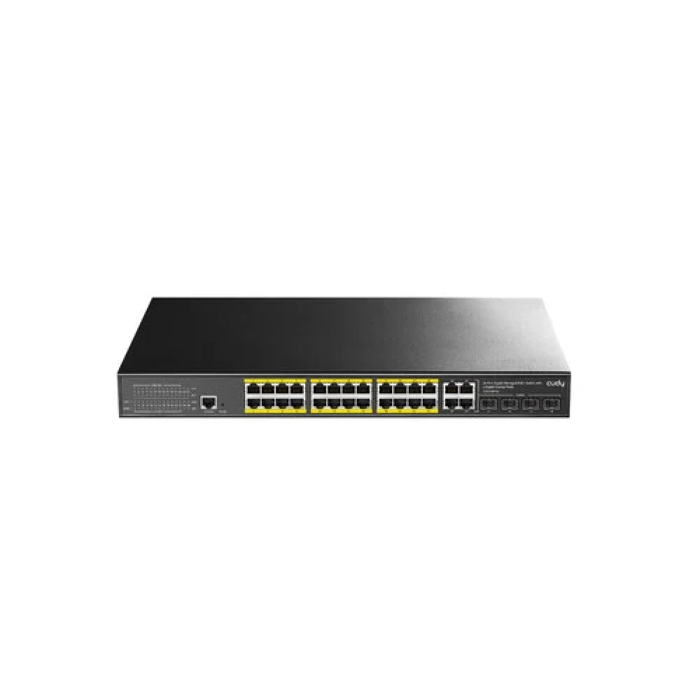 Коммутатор CUDY 24-Port Layer 2 Managed Gigabit PoE+ Switch with 4 Gigabit Combo Ports 400W Layer 2 Managed 28 Ports 10/100/1000M PoE Switch ,1-24 Port support POE (802.3at/af) ,with 4 Uplink Gigabi