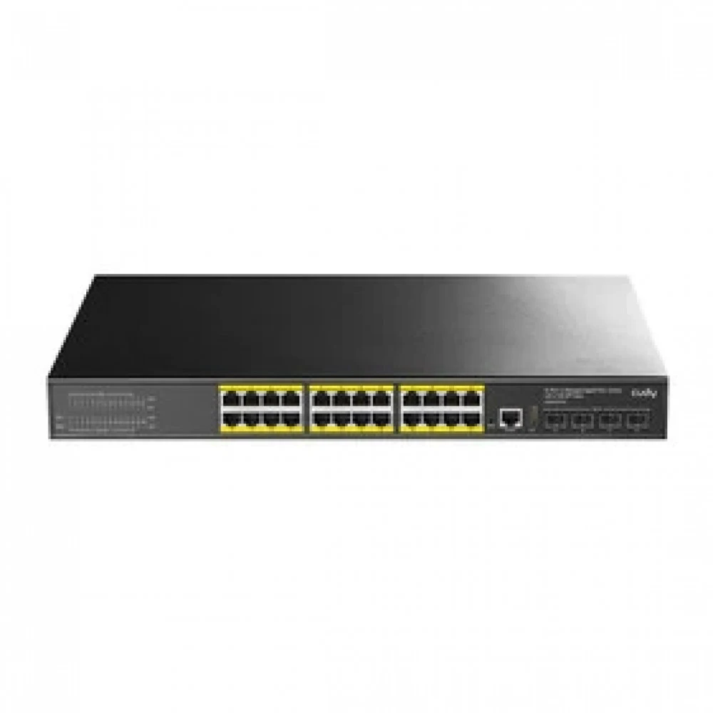 Коммутатор CUDY 24-Port Layer 3 Managed Gigabit PoE+ Switch with 4 10G SFP Slots 400W Layer 3 Managed 24 Ports 10/100/1000M PoE Switch, 24 Gigabit Ethernet ports + 4 10 Gigabit uplink SFP+ optical p