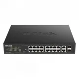 Коммутатор D-Link DES-1018MPV2/A 16x100Мбит/с 2x1Гбит/с 16PoE+ 247W неуправляемый