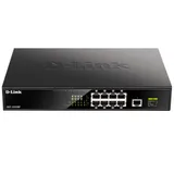 Коммутатор , D-Link, DGS-1010MP/A1A, Неуправляемый, 8 портов PoE 802.3af/at 10/100/1000Base-T, 1 порт 1000Base-X SFP,1 порт 10/100/1000Base-T, PoE‑бюджет 125 Вт
