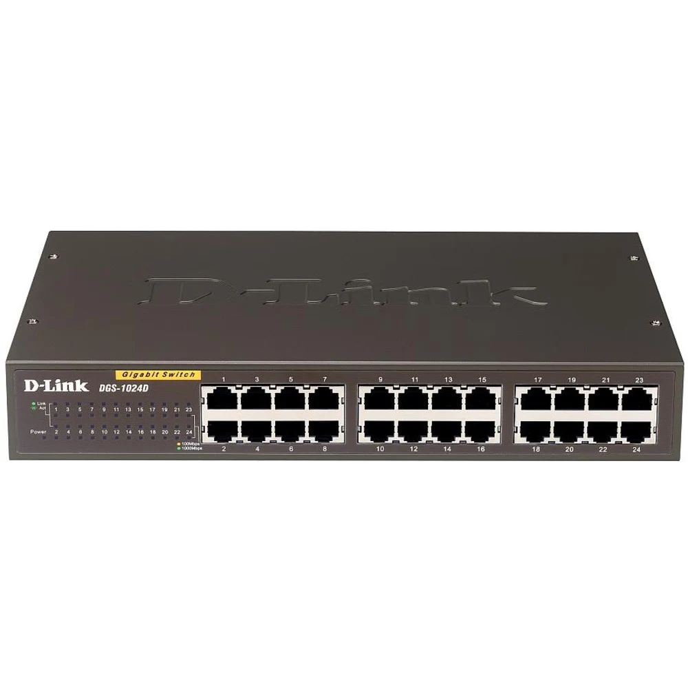 D-Link DGS-1024D/J1A Неуправляемый коммутатор с 24 портами 10/100/1000Base-T и DIP-переключателем