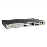 D-Link DGS-1026MP/B1A, L2 Unmanaged Switch with 24 10/100/1000Base-T ports and 2 100/1000Base-T SFP combo-ports (24 PoE ports 802.3af/802.3at (30 W), PoE Budget 370).8K Mac address, Auto-sensing, 80