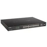 D-Link DGS-1100-26MPPV2/A3A Настраиваемый L2 коммутатор с 24 портами 10/100/1000Base-T и 2 комбо-портами 1000Base-T/SFP (порты 1-24 PoE 802.3af/at, порты 21-24 PoE 802.3bt, PoE-бюджет 525 Вт)