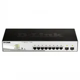 D-Link DGS-1210-10P/F3A Настраиваемый L2 коммутатор с 8 портами 10/100/1000Base-T и 2 портами 1000Base-X SFP (8 портов PoE 802.3af/at, PoE-бюджет 65 Вт)