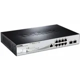 D-Link DGS-1210-10P/ME/A1A Управляемый коммутатор 2 уровня с 8 портами 10/100/1000Base-T и 2 портами 1000Base-X SFP (8 портов с поддержкой PoE 802.3af/802.3at (30 Вт), PoE-бюджет 78 Вт) Характеристи