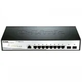 Коммутатор Управляемый L2 коммутатор, 8x1000Base-T, 2x10GBase-X SFP+, защита от статического электричества до 6 кВ, CLI, консольный порт RJ-45, RPS, поддержка Dying Gasp