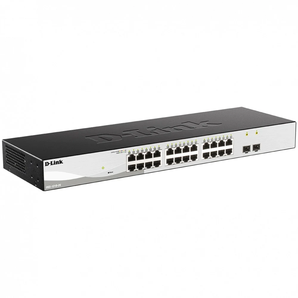 Коммутатор D-Link DGS-1210-26/F3A Настраиваемый L2 коммутатор с 24 портами 10/100/1000Base-T и 2 портами 1000Base-X SFP {5} (465758)