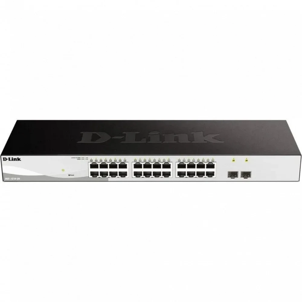 Коммутатор D-Link Управляемый L2 коммутатор, 24x1000Base-T, 2x1000Base-X SFP, защита от статического электричества до 6 кВ, CLI