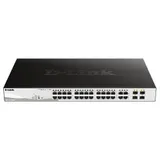 D-Link DGS-1210-28MP/FL1A, L2 Managed Switch with 24 10/100/1000Base-T ports and 4 100/1000Base-T/SFP combo-ports (24 PoE ports 802.3af/802.3at (30 W), PoE Budget 370 W).8K Mac address, 802.3x Flow