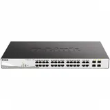 Коммутатор, D-Link, DGS-1210-28P/F5A, 19-дюймовый стоечный, 24 порта 10/100/1000M RJ45+4 порта SFP, Управляемый, Корпус металл, 1U, PoE (802.3af/802.3at), PoE бюджет 193 Вт
