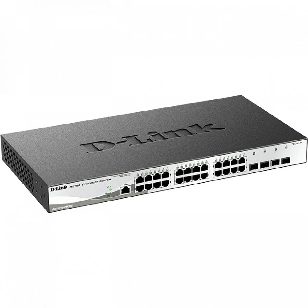 D-Link DGS-1210-28X/ME/B2B Управляемый коммутатор 2 уровня с 24 портами 10/100/1000Base-T и 4 портами 10GBase-X SFP+