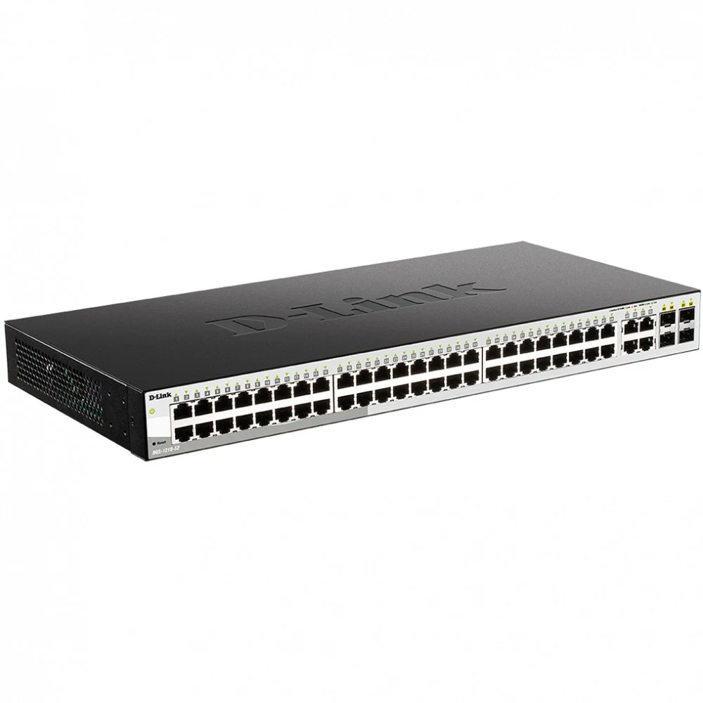 Коммутатор D-Link DGS-1210-52/F3A Настраиваемый L2 коммутатор с 48 портами 10/100/1000Base-T и 4 комбо-портами 100/1000Base-T/SFP (465795)
