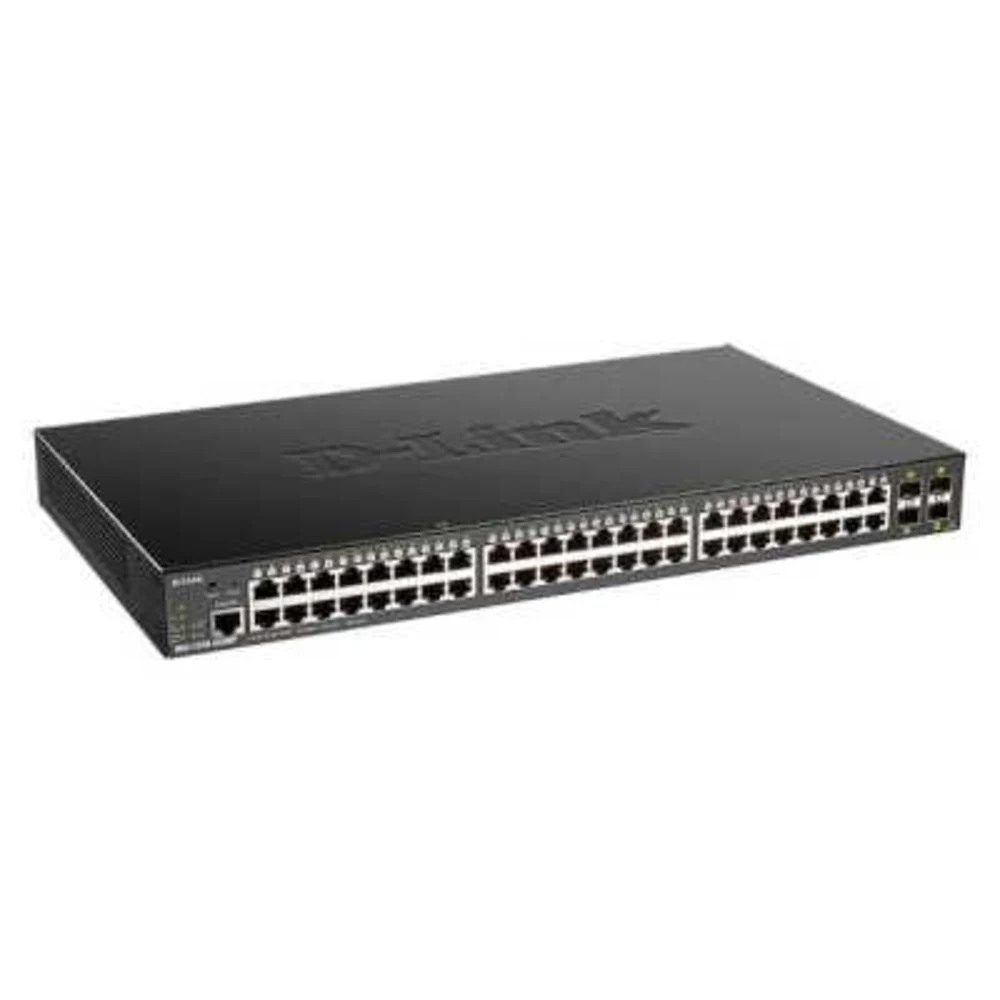 D-Link DGS-1250-52XMP/A1A, L2 Smart Switch with 48 10/100/1000Base-T ports and 4 10GBase-X SFP+ ports (48 PoE ports 802.3af/802.3at (30 W), PoE Budget 370W).16K Mac address, 802.3x Flow Control, 4K