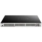 D-Link DGS-1250-52XMP/A1A, L2 Smart Switch with 48 10/100/1000Base-T ports and 4 10GBase-X SFP+ ports (48 PoE ports 802.3af/802.3at (30 W), PoE Budget 370W).16K Mac address, 802.3x Flow Control, 4K
