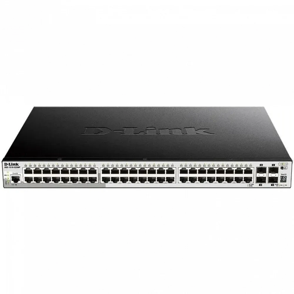 Коммутатор/ Управляемый L2+ стекируемый PoE-коммутатор, 48x1000Base-T PoE, 4x10GBase-X SFP+, PoE-бюджет 370 Вт (740 Вт с DPS-700), CLI, консольный порт RJ-45, RPS