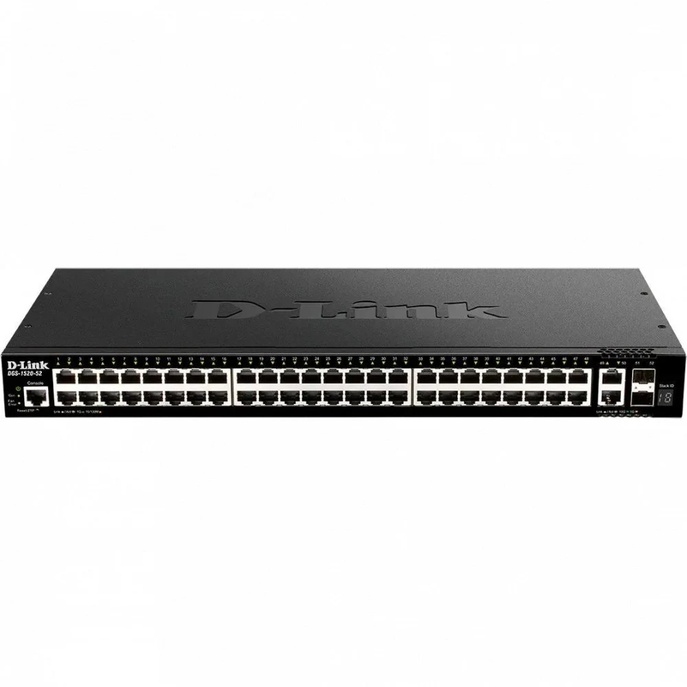 Коммутатор D-Link DGS-1520-52/A1A Управляемый L3 стекируемый коммутатор с 48 портами 10/100/1000Base-T, 2 портами 10GBase-T и 2 портами 10GBase-X SFP+ (454783) {5}