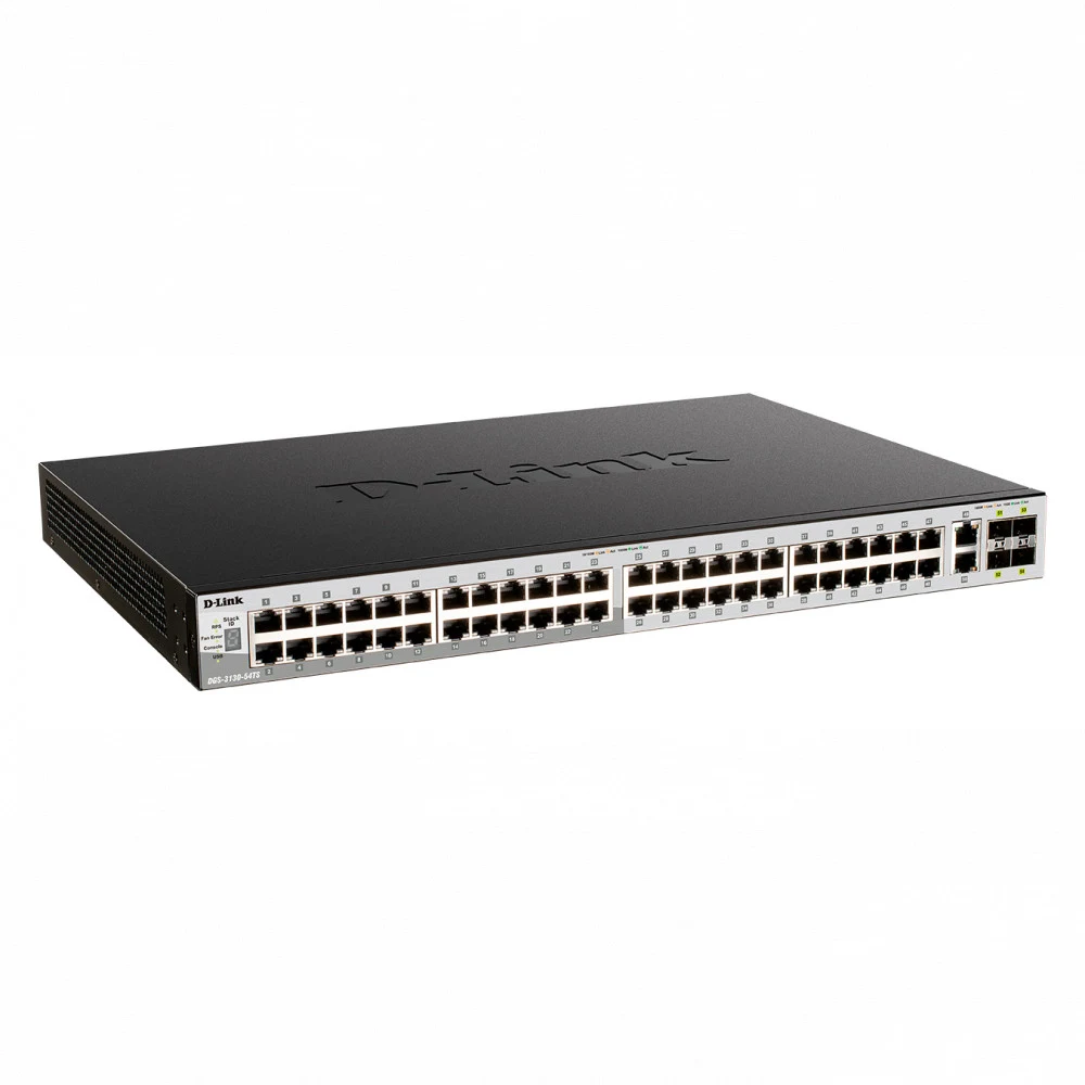 коммутатор D-Link PROJ Управляемый L3 стекируемый коммутатор, 48x1000Base-T, 2x10GBase-T, 4x10GBase-X SFP+, защита от статического электричества до 6 кВ, CLI, порт управления 1000Base-T, консольный
