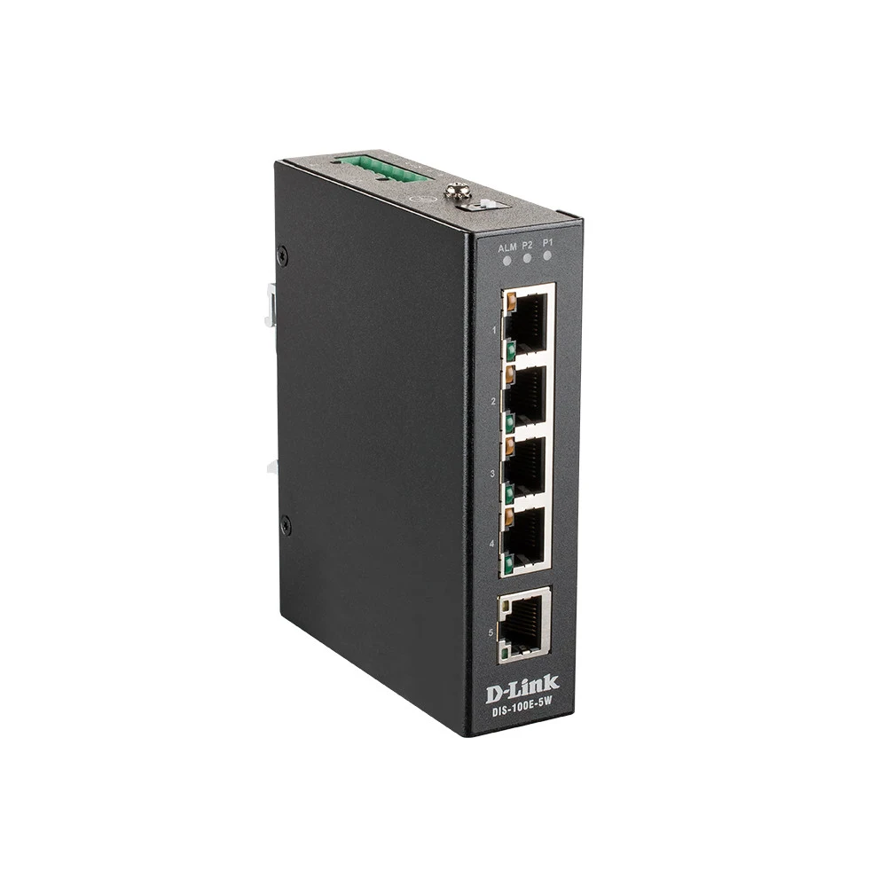 Коммутатор D-Link DIS-100E-5W/A1A, L2 Unmanaged Industrial Switch with 5 10/100Base-TX ports.1K Mac address, 802.3x Flow Control, Stand-alone, Auto MDI/MDI-X for each port, D-link Green technology,
