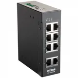 D-Link DIS-100E-8W/A1A, L2 Unmanaged Industrial Switch with 8 10/100Base-TX ports.1K Mac address, 802.3x Flow Control, Stand-alone, Auto MDI/MDI-X for each port, D-link Green technology, Metal case,