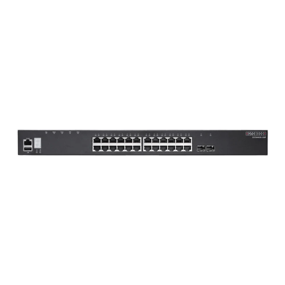 Коммутатор Edge-corE ECS4620-28T Edge-corE 24 x GE + 2 x 10G SFP+ ports + 1 x expansion slot (for dual 10G SFP+ ports) L3 Stackable Switch, w/ 1 x RJ45 console port, 1 x USB type A storage port, RPU