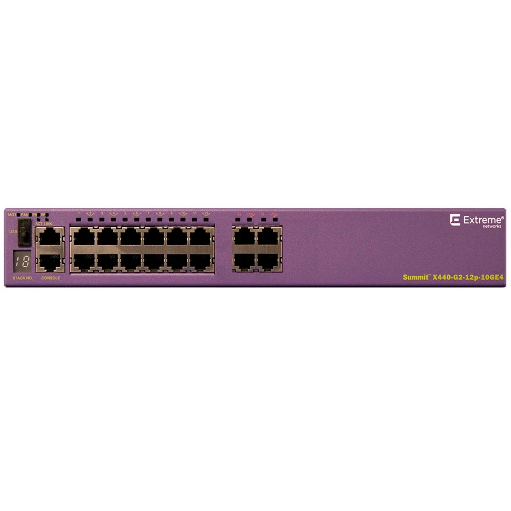 D2G124-12P Extreme Коммутатор 12-port 10/100/1000 PoE policy-enabled switch with 2 SFP combo ports and PoE power brick Include:95600-H30298 PWP Software and TAC 1pc.