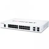 FortiSwitch-124F is a performance/price competitive switch with 24x GE port + 4x SFP+ port + 1x RJ45 console. Fanless design.