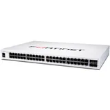 FortiSwitch-148F-FPOE is a performance/price competitive L2+ management switch with 48x GE port + 4x SFP+ port + 1x RJ45 console. Port 1- 48 are POE ports with automatic Max 740W POE output limit (4