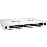 FortiSwitch-148F-FPOE is a performance/price competitive L2+ management switch with 48x GE port + 4x SFP+ port + 1x RJ45 console. Port 1- 48 are POE ports with automatic Max 740W POE output limit (4