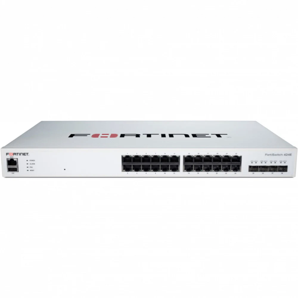 FortiSwitch-424E Layer 2/3 FortiGate switch controller compatible switch with 24 x GE RJ45 ports, 4 x 10 GE SFP+ uplinks