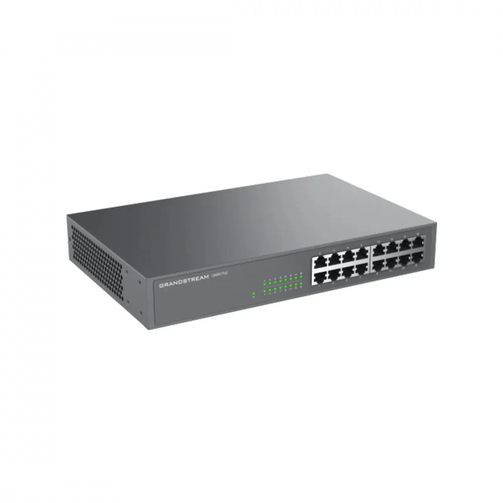 Коммутатор, Grandstream, GWN7702, неуправляемый, 16 портов RJ-45 10/100/1000 Мбит/с, настольный/в стойку, корпус металлический