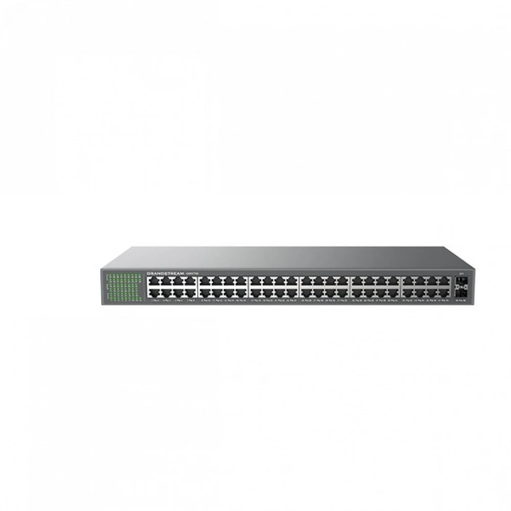 Коммутатор, Grandstream, GWN7706, неуправляемый, 48 порта RJ-45 10/100/1000 Мбит/с, 2 порта SFP, настольный/в стойку, корпус металлический