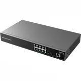 Grandstream GWN7801P, Enterprise Layer 2+ Managed Network Switch, 8-ports Gigabit Ethernet, PoE/PoE+ (120W), 2-SFP, Desktop, wall-mount