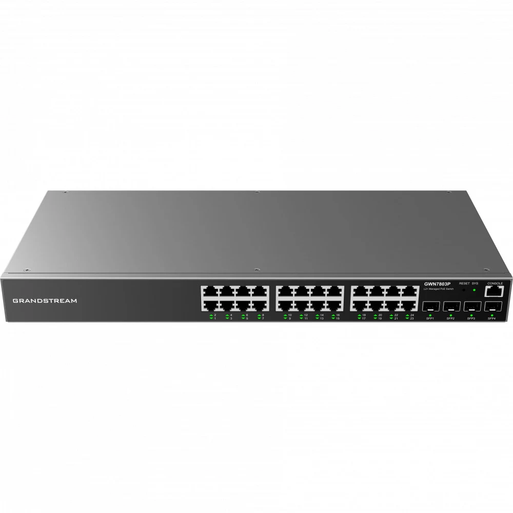 Grandstream GWN7803, Enterprise Layer 2+ Managed Network Switch, 24-ports Gigabit Ethernet, 4-SFP, Desktop, wall-mount, or rack-mount