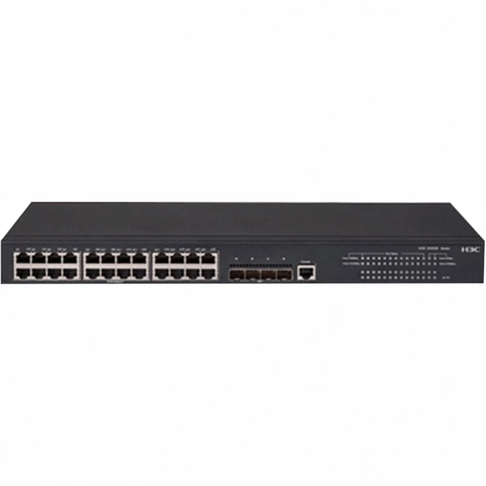 Коммутатор, H3C, LS-5560S-28P-SI-GL, Управляемый L3, 24 порта 10/100/1000M, 4 порта 1000M SFP, AC 100~240 В, -10°C ~ +55°C