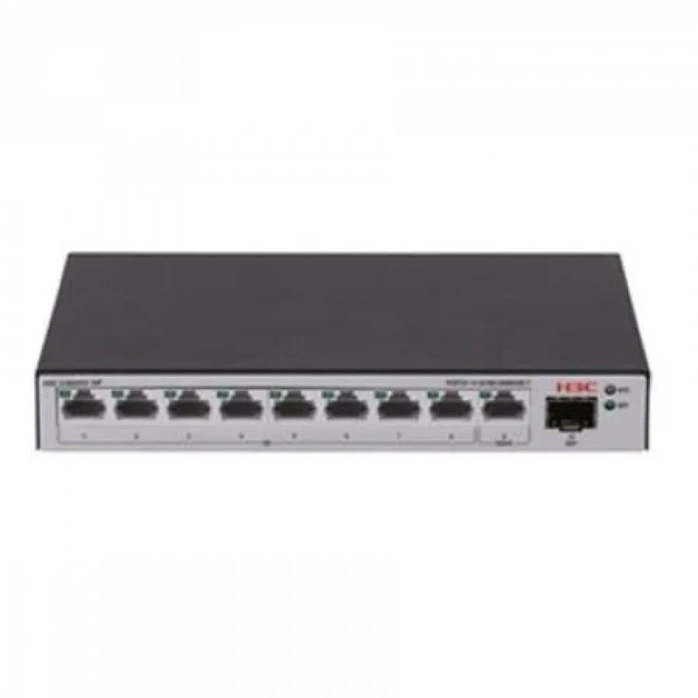 H3C S1600V2-10P L2 Ethernet Switch with 9*10/100/1000BASE-T Ports and 1*100M/1G SFP Port, (AC)