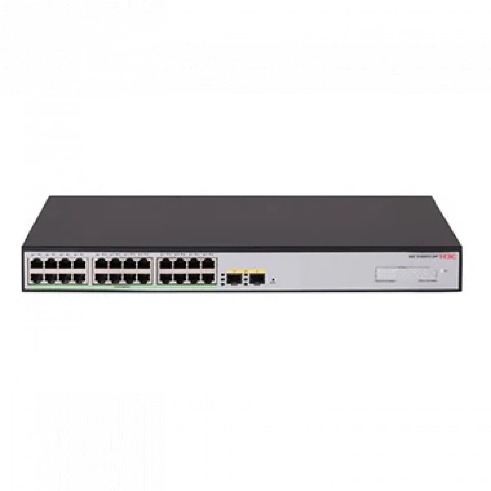 H3C S1600V2-26P L2 Ethernet Switch with 24*10/100/1000BASE-T Ports and 2*100M/1G SFP Ports, (AC)