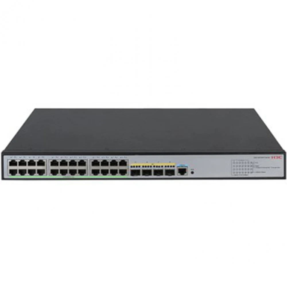 Коммутатор, H3C, LS5120V3-28P-HPWR-LI-GL Switch, Управляемый L3, 24 порта 10/100/1000M (PoE 370Вт, 802.3af/at), 4 порта combo SFP/RJ45 1000M, AC 100~240 В, -5°C ~ +50°C, стоечный