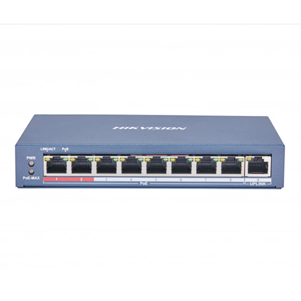 PoE Сетевой коммутатор | Интерфейс: PoE 8×RJ45 10/100Мбит/с / Uplink 1×RJ45 10/100Мбит/с | PoE Стандарт: IEEE 802.3af / IEEE 802.3at | Скорость коммутации: 1.8 Гбит/с | Скорость передачи пакетов: 1.