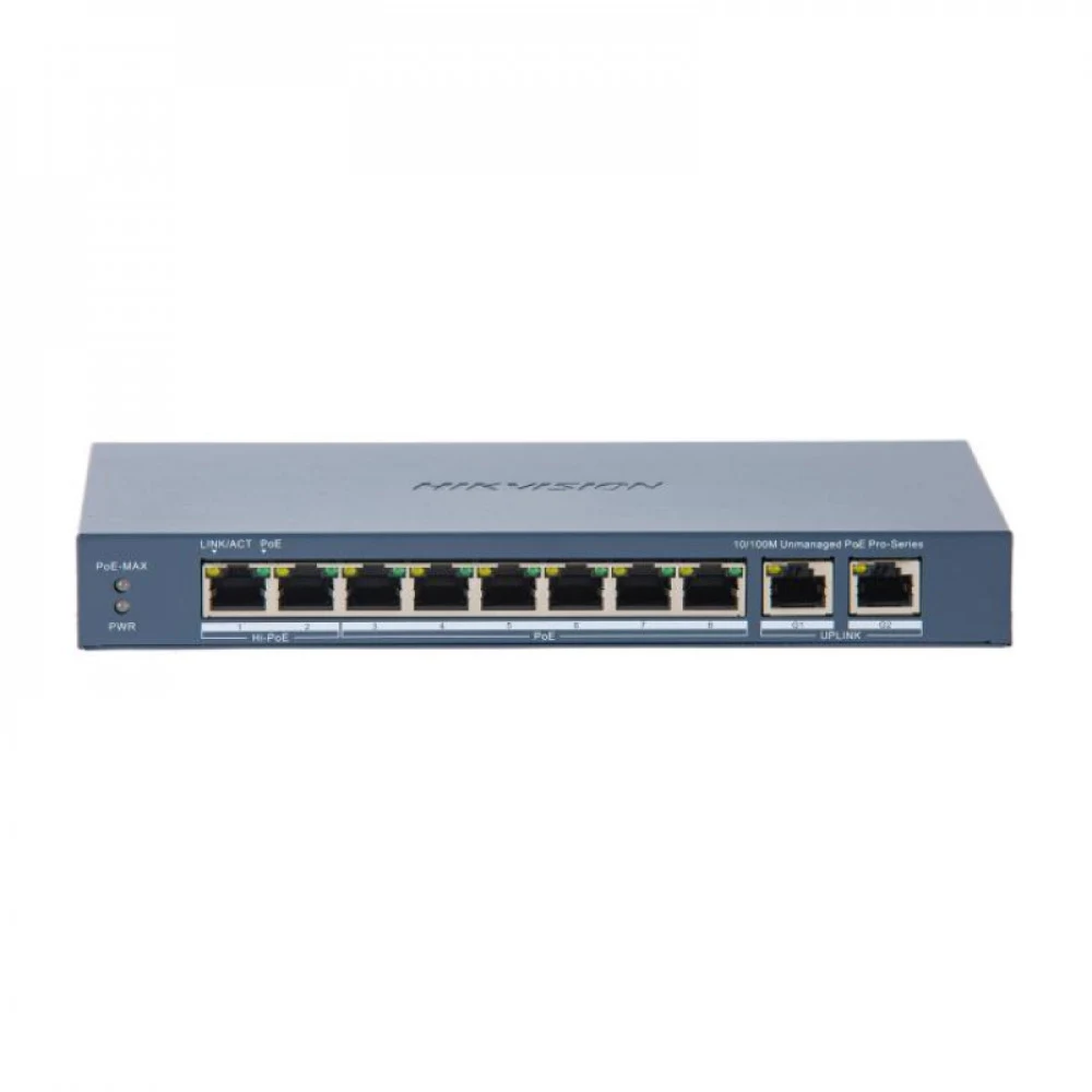 Hikvision DS-3E0310HP-E(C) Коммутатор 8-портовый неуправляемый PoE