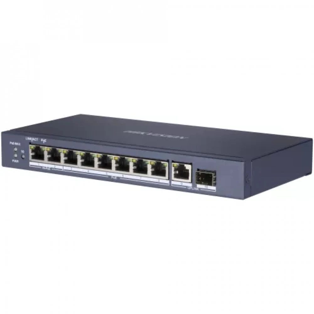 PoE Сетевой коммутатор | Интерфейс: Hi-PoE 2×RJ45 1Гбит/с / PoE 6×RJ45 1Гбит/с / Uplink 1×RJ45 1Гбит/с / Uplink 1×SFP 1Гбит/с | Протокол: IEEE 802.3 / 802.3u / 802.3x / 802.3z / 802.3ab | PoE Станда