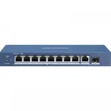 Неуправляемый коммутатор. 8 RJ45 1000M PoE с грозозащитой 6кВ, 1 Uplink порт 1000М Ethernet,1 1000М SFP uplink порт бюджет PoE 58Вт таблица MAC адресов на 4000 записей пропускная способность 20Гб/с