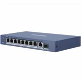 Неуправляемый коммутатор. 8 RJ45 1000M PoE с грозозащитой 6кВ, 1 Uplink порт 1000М Ethernet,1 1000М SFP uplink порт бюджет PoE 58Вт таблица MAC адресов на 4000 записей пропускная способность 20Гб/с