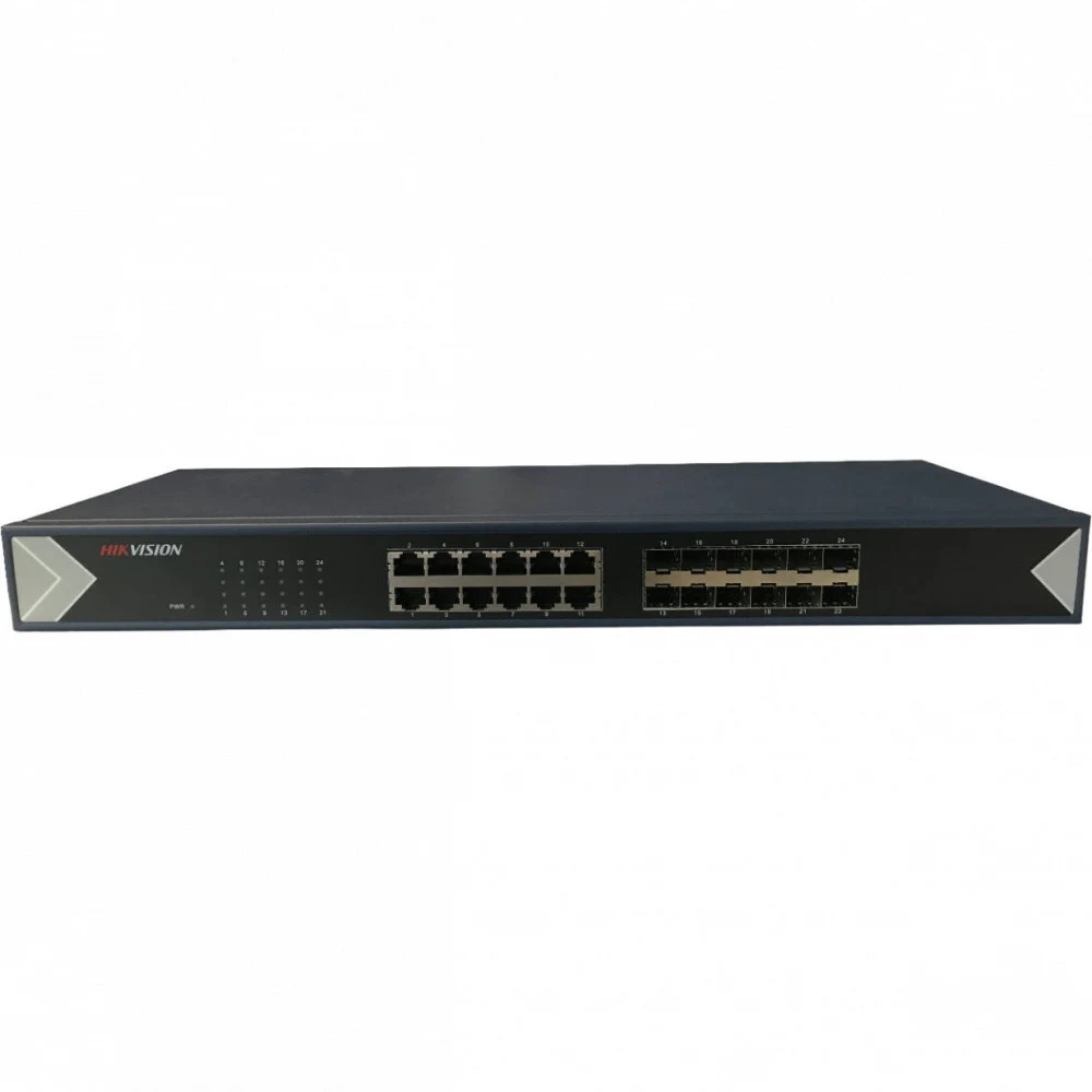 12 10/100/1000Mbps port, 12 1000M SFP,таблица MAC адресов на 16000 записей пропускная способность 48Гб/с AC100-240В -5 °C...+55°C.