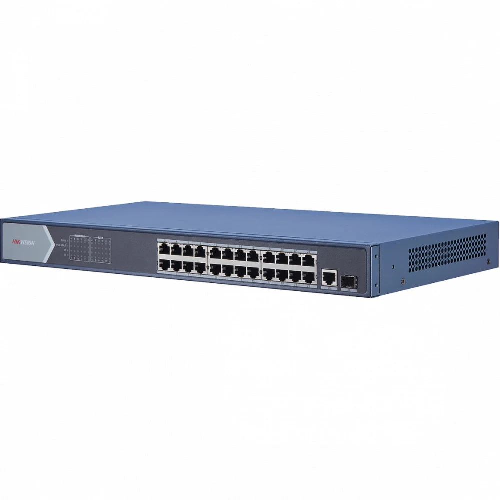 PoE Сетевой коммутатор | Интерфейс: PoE 24×RJ45 1Гбит/с / Uplink 1×RJ45 1Гбит/с / Uplink 1×SFP 1Гбит/с | Протокол: IEEE 802.3 / 802.3u / 802.3x / 802.3z / 802.3ab | PoE Стандарт: IEEE 802.3af / IEEE