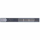 Неуправляемый коммутатор. 24 RJ45 1000M PoE с грозозащитой 6кВ, 2 1000М SFP uplink порта бюджет PoE 250Вт таблица MAC адресов на 8000 записей пропускная способность 52Гб/с стандарты PoE: IEEE802.3af