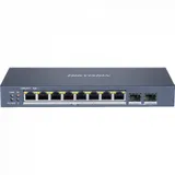 Коммутатор L2, Смарт-управляемый, 8 1000M PoE-порт, 2 1000M SFP-порт, 802.3af/at, бюджет PoE 110Вт, поддержка режима передачи до 300м, PoE watchdog, VLAN, QoS, SNMP, Port Mirroring, Storm Control, в