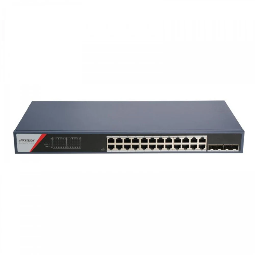PoE Сетевой коммутатор | Уровень: Управляемый | Интерфейс: PoE 24×RJ45 1Гбит/с / Uplink 4×SFP 1Гбит/с | PoE Стандарт: IEEE 802.3af / IEEE 802.3at | Скорость коммутации: 56 Гбит/с | Скорость передачи
